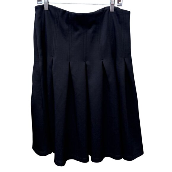 Asos Womens Black Pleated Midi Skirt Size 10 Polyester Blend Office Wear Casual - Picture 4 of 6